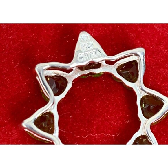 Sterling Silver 925 Peridot Gemstone Earrings & Pendant Set EUC - Picture 7 of 8